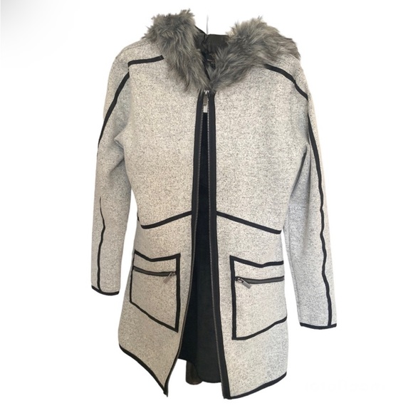 Wooly Bully Wear Vail Gray Black Trim Velvet Fleece Lined Jacket Size Small BNWT - Picture 3 of 11